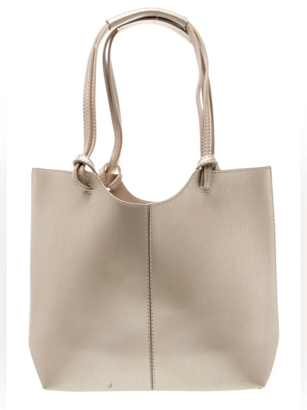 Neiman Marcus Light Gold Metallic Tote Bag